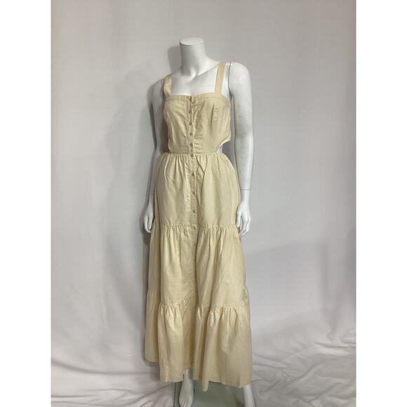 Paige 'Shadi' White Linen Side Cutout Maxi Dress Size XS - Picture 2 of 4